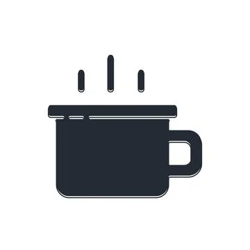 Black Coffee cup icon isolated on white background. Tea cup. Hot drink coff.. Stock Illustration