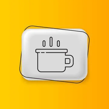 Black Coffee cup icon isolated on yellow background. Tea cup. Hot drink cof.. 스톡 일러스트