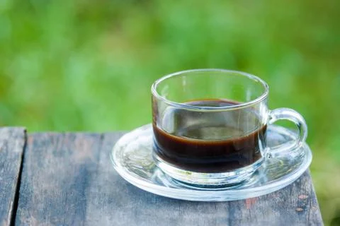 Black coffee in a cup Stock Photos