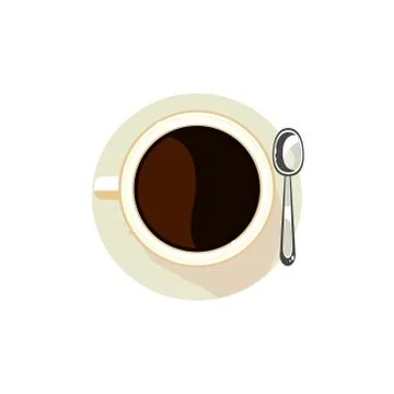 Black Coffee in a Cup. Vector Illustration Stock Illustration