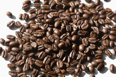 Black coffee grains Foto stock