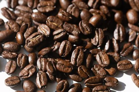 Black coffee grains Stock Photos