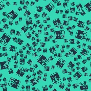 Black Coffee machine icon isolated seamless pattern on green background. Vector Stock Illustration