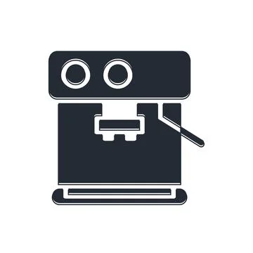Black Coffee machine icon isolated on white background.  Vector Illustrazione stock