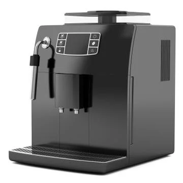 Black coffee machine isolated on white background Stock-Illustration