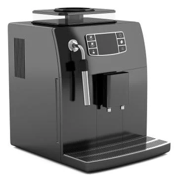 Black coffee machine isolated on white background Stock Illustration