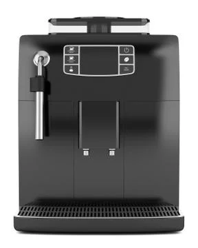 Black coffee machine isolated on white background Stock Illustration