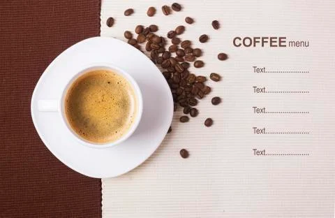 Black Coffee menu background for text Stock Photos