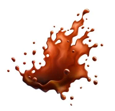 Black Coffee Splash. Isolated Object Stock Illustration