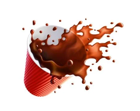 Black Coffee Splash in a Plastic Ripple Cup Stockillustratie