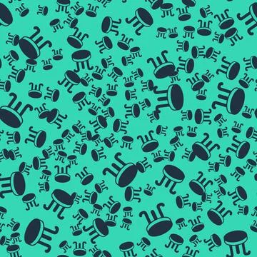 Black Coffee table icon isolated seamless pattern on green background. Street Stock Illustration