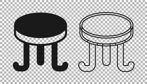 Black Coffee table icon isolated on transparent background. Street cafe. Vector 스톡 일러스트