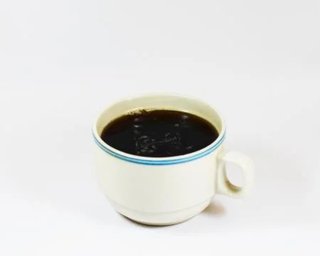 Black coffee in white background Stock Photos