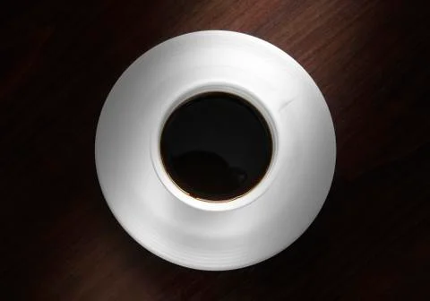 Black coffee in white cup Stock Photos