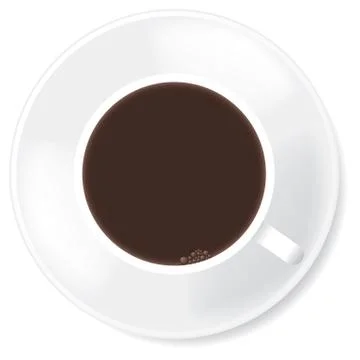 Black coffee in white mug. Stock Illustration