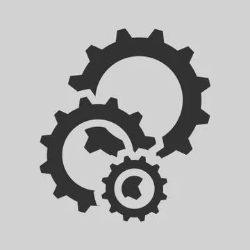 Black cogs gears Stock Illustration