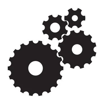 Black cogs (gears) on white background Stock-Illustration