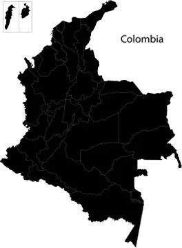 Black colombia map Stock Illustration