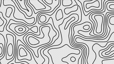 Black color abstract pattern with animation of morphing line as topographic map Stock Footage 243416903