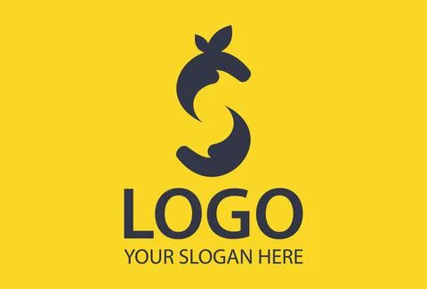 Black Color Abstract Pineapple Fruit on Yellow Background Logo Design	 Stock Illustration
