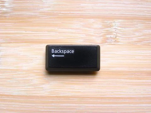 Black color Backspace key of computer keyboard Stock Photos