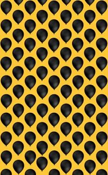 Black color Balloon pattern . 3d rendering. 3d illustration イラスト素材