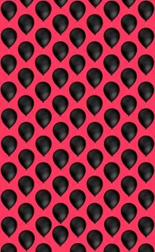 Black color Balloon pattern . 3d rendering. 3d illustration イラスト素材