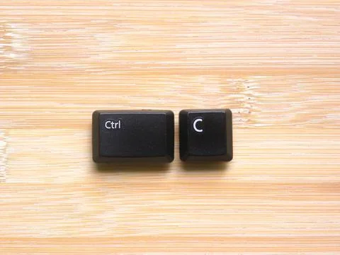 Black color Ctrl C keys of computer keyboard Stock Photos