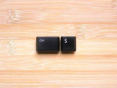 Black color Ctrl S keys of computer keyboard Stock Photos
