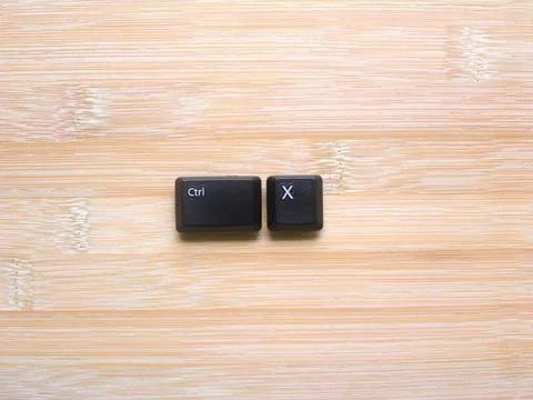 Black color Ctrl X keys of computer keyboard Stock Photos