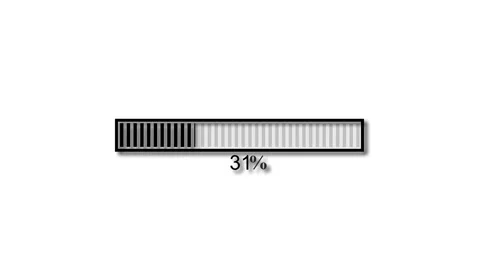 Black color dash 3d waiting progress bar animation on white background Stock Footage 301615891