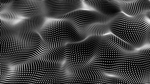Black color digital dot background animation. Dot pattern with halftone eff.. Stock Illustration