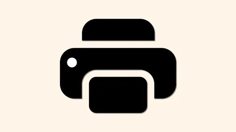Black color flat printer icon isolate on white background. Stock Footage 279563169