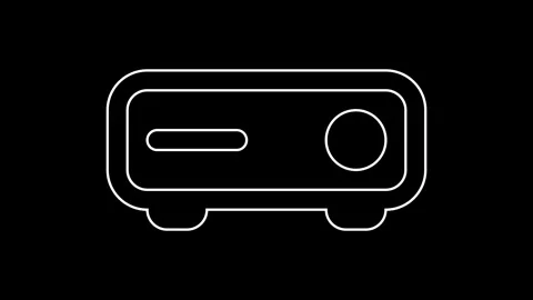 Black color flat printer icon isolate on white background. Video stock 279563187