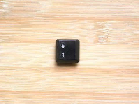 Black color Hashtag key of computer keyboard Stock Photos