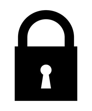 Black color icon in lock shape Illustrazione stock