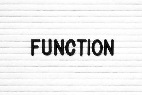 Black color letter in word function on white felt board background Stock Photos