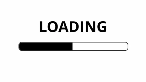 Black color loading bar on white background. Loading Transfer in effect Stock Footage 243427308