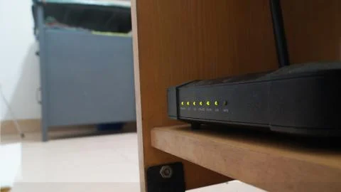 A black color Modem on the table Foto stock