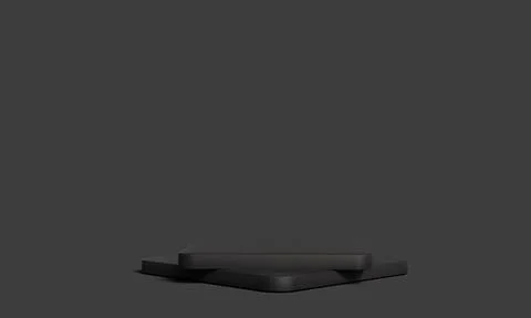Black color object stand showcase exhibition square dark black stage produc.. Stock Illustration