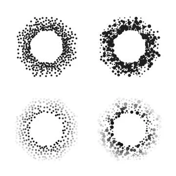 Black color octagon frames Isolated on white background with space for your text Illustrazione stock