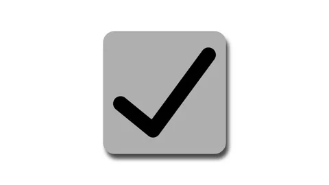 Black color simple 3d check mark animation with square shape on white backgr Stock Footage 301615903