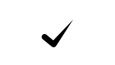 Black color simple tick mark animation with white background Stock Footage 301615936