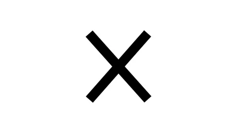 Black color simple X mark animation with white background Stock Footage 301615938