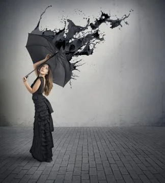 Black color splash Stock Photos