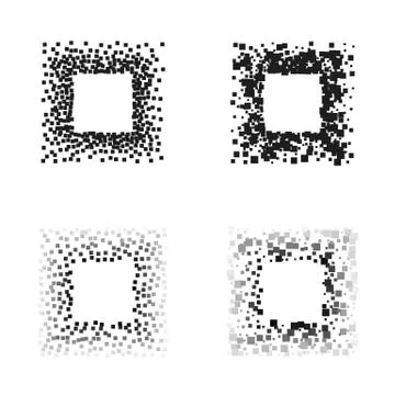 Black color square frames on white background with space for your text Illustrazione stock