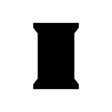 Black color tailor thread bobbin icon isolated.Vector illustraton. Illustrazione stock