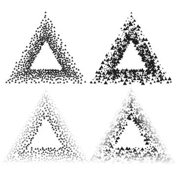 Black color triangle frames Isolated on white background with space for your イラスト素材
