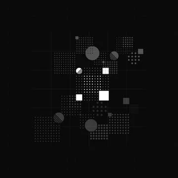 Black color vector background. Business, science, technology design abstract Stock Illustration