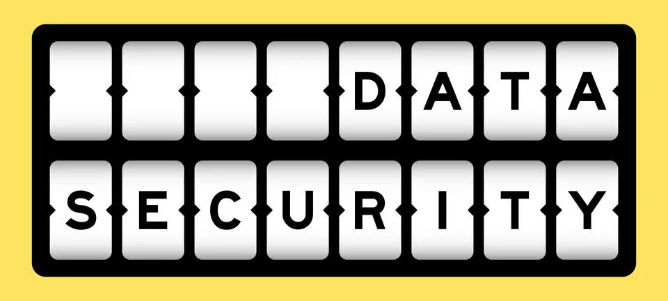Black color in word data security on slot banner with yellow color background Stockillustratie